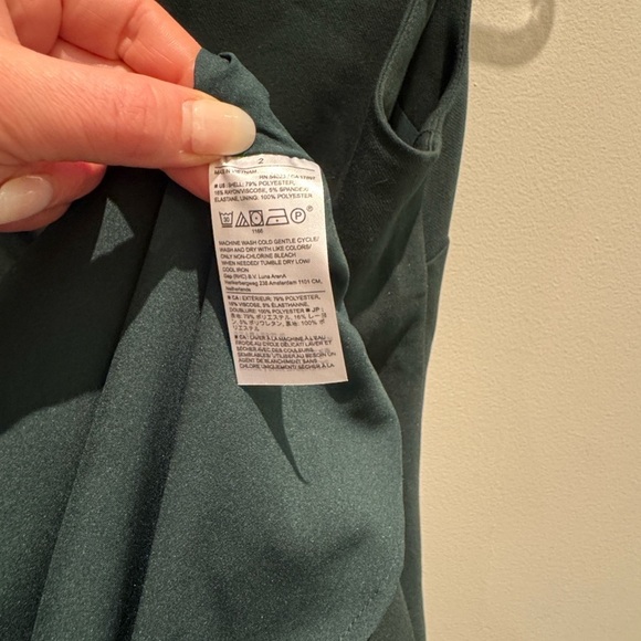 NWT- Banana Republic Dark Green Sleeveless Midi Dress Size 2 - Picture 4 of 7